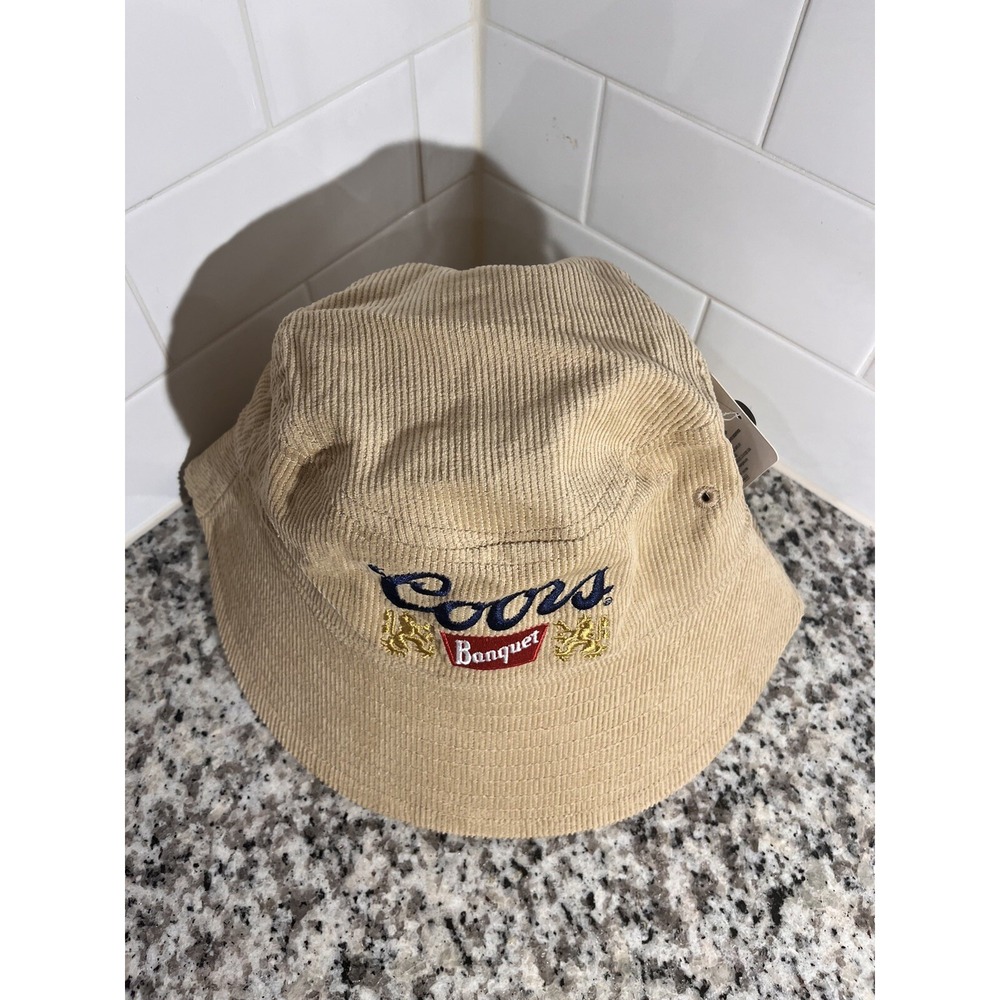 Coors Banquet Vintage Classic Corduroy Logo Brown Bucket Hat Cap OSFM - NWT - Picture 5 of 11